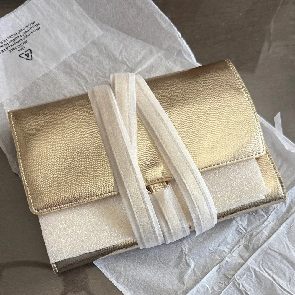Neiman Marcus Gold Jewelry organize Clutch /Case NEW